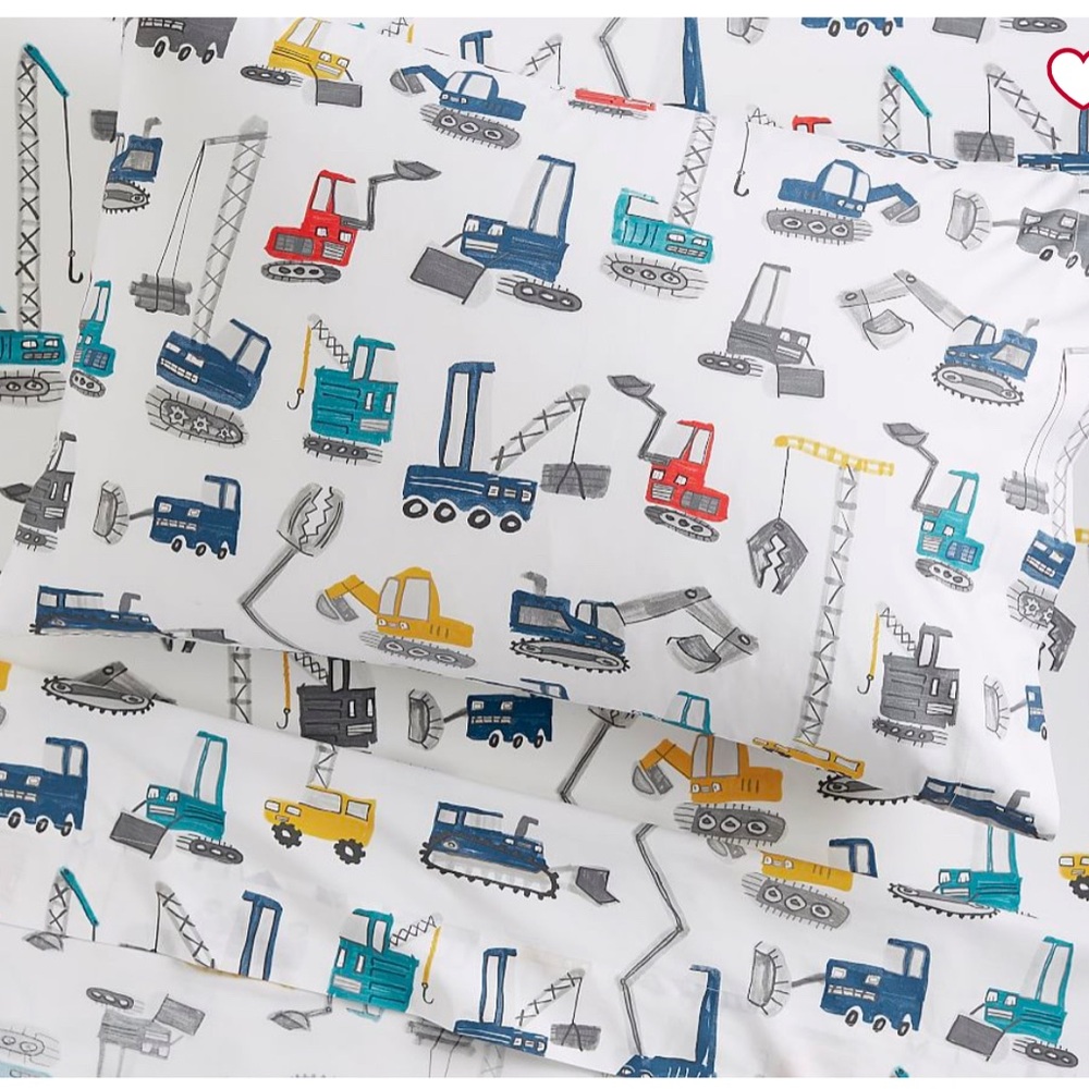 Pottery Barn kids twin sheet set - construction trucks